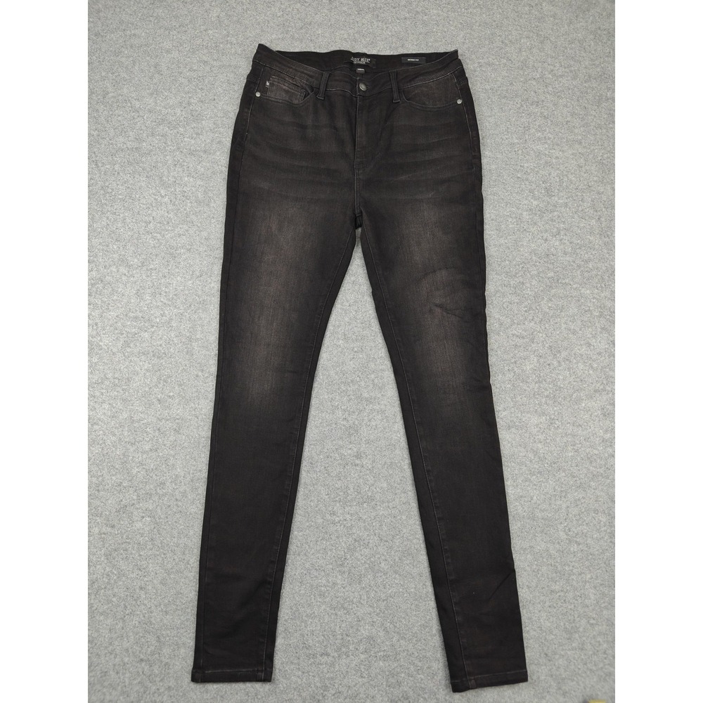 Judy Blue Jeans Womens‎ 15/32 Black Charcoal Wash Skinny Slim Stretch Denim